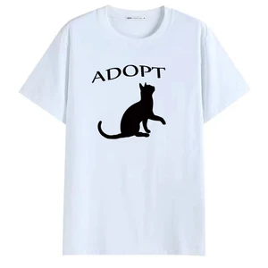 2021 Black Cat Print O-neck Cheap Tee 90s T-shirt Vintage Funny Cartoon Tshirt Fashion Top Tees Harajuku Aesthetics Short Sleeve
