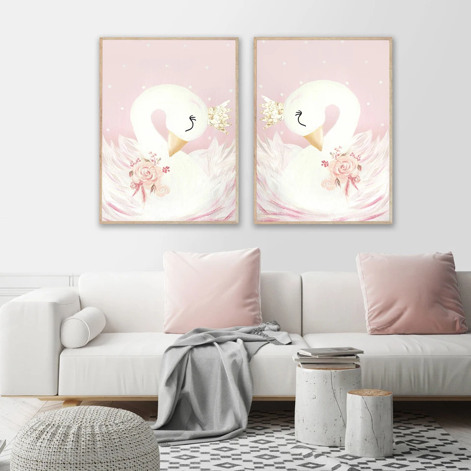 Плакаты в виде лебедя и принцессы картина на холсте настенные картины для