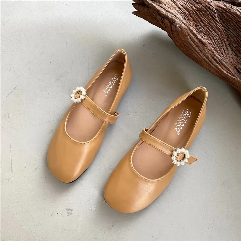 

Round Toe Summer Shoes Ladies Female Footwear Women's Moccasins Casual Sneaker 2021 Comfortable Dress New Retro Buckle Strap Bas