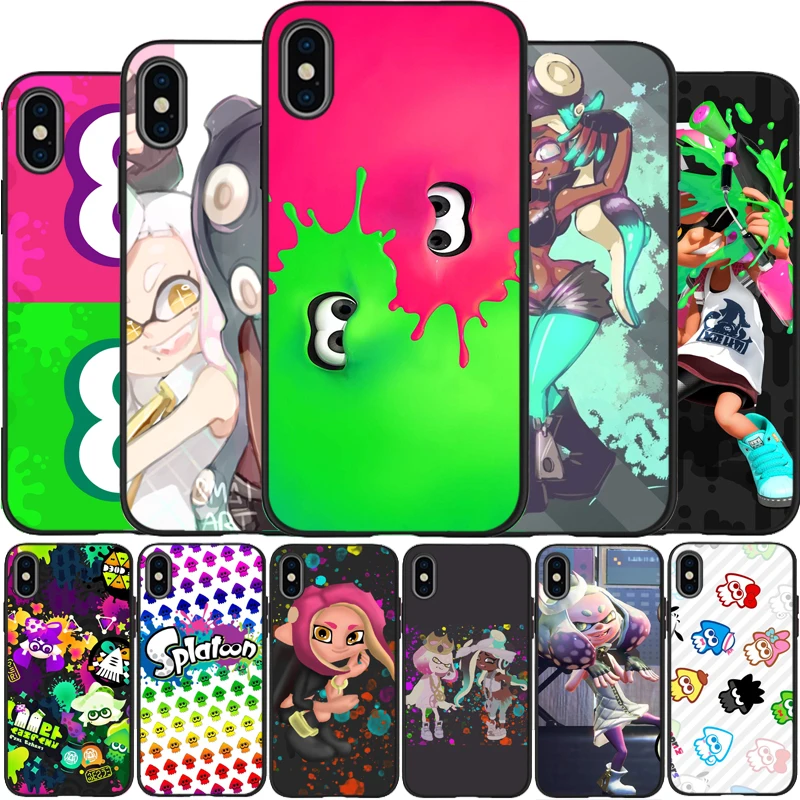 Перламутровый переключатель splatoon 2 Чехол Мягкий силиконовый черный ТПУ Телефон чехол для iPhone 6 6plus 7 8 plus 5 5S SE X XR XS Max
