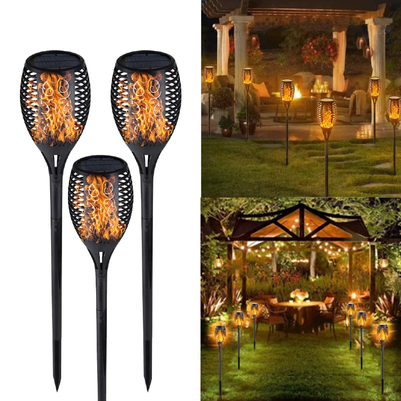 

Hot 12LED 33LED Solar Flame Torch Light Flickering Waterproof Garden Decor Landscape Lawn Lamp Path Lighting Torch Outdoor Light
