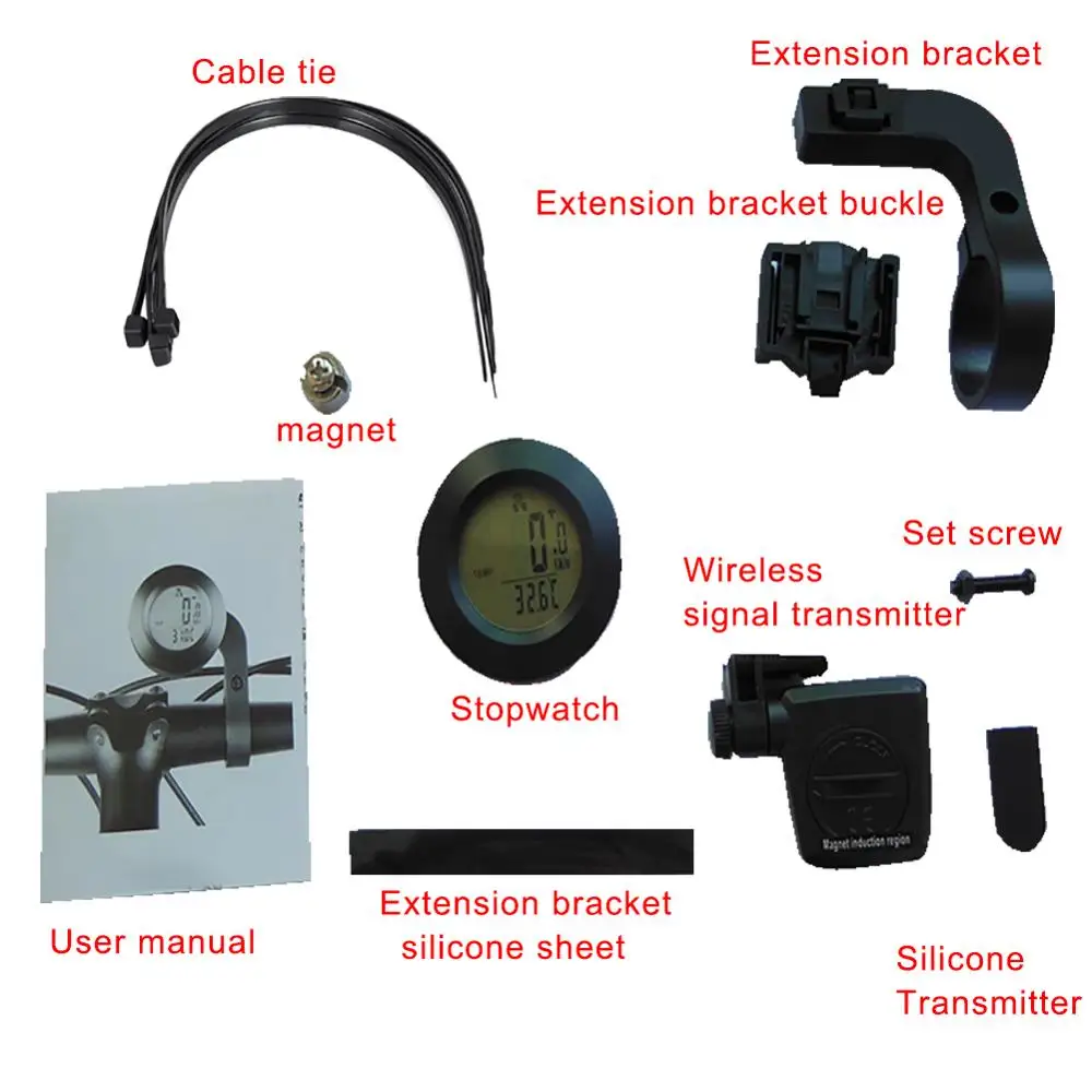 

Three-Color Backlight Bike Computer Cycling Computers Bicycle Speedometer Wireless Waterproof Stopwatch Odometer English