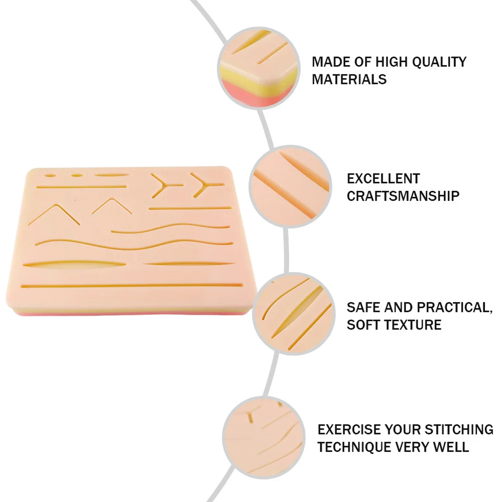 

1pc Realistic Suture Training Supplies Silicone Suture Artificial Skin Module