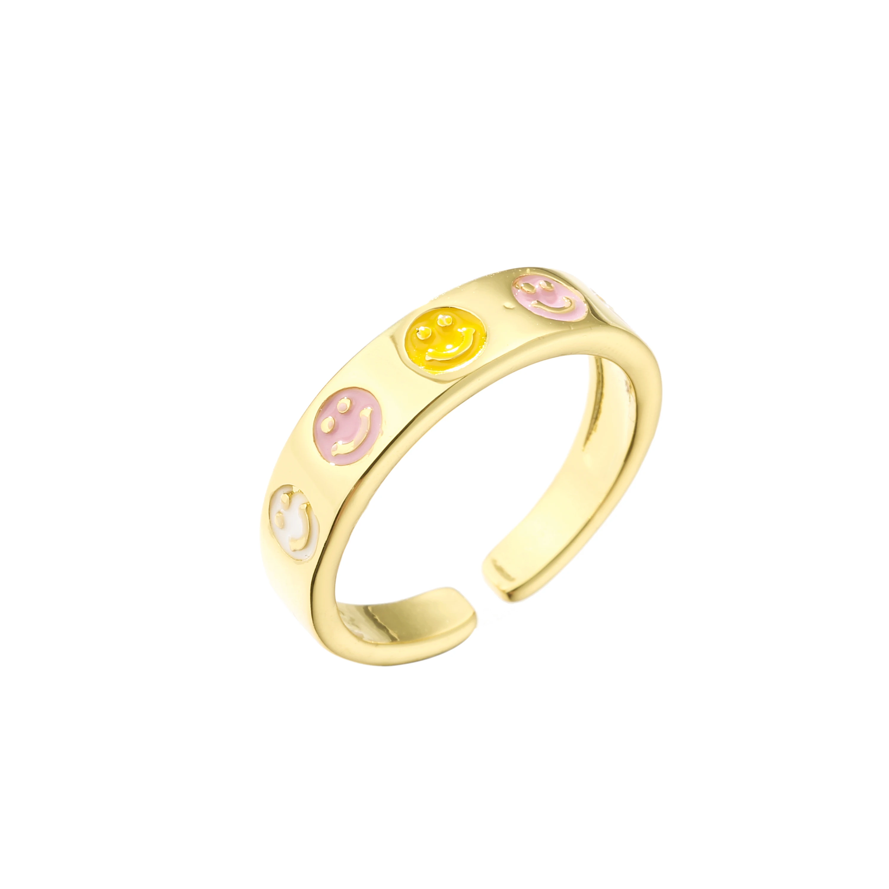 

HECHENG,Trendy Chunk Stacked Rings,Cute Enamel Heart Smile Flower Rings,Wonderful Jewelry For Women Gifts,Wholesale