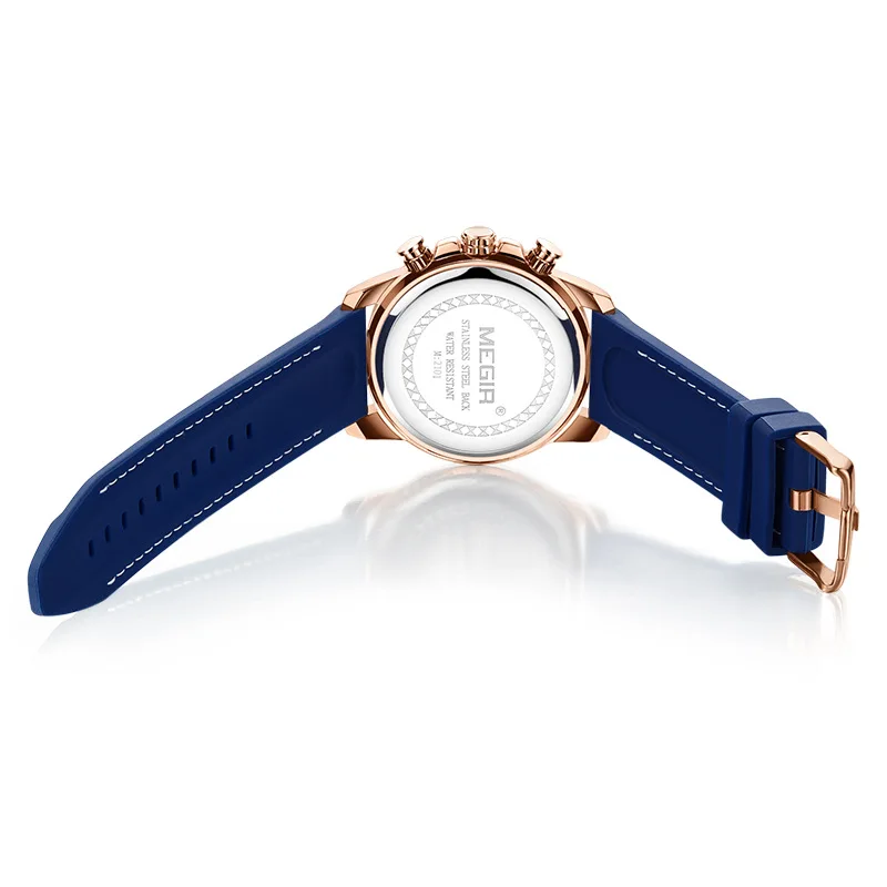 

Watch men's multi-function chronograph large dial watch silicone sports men's watch
