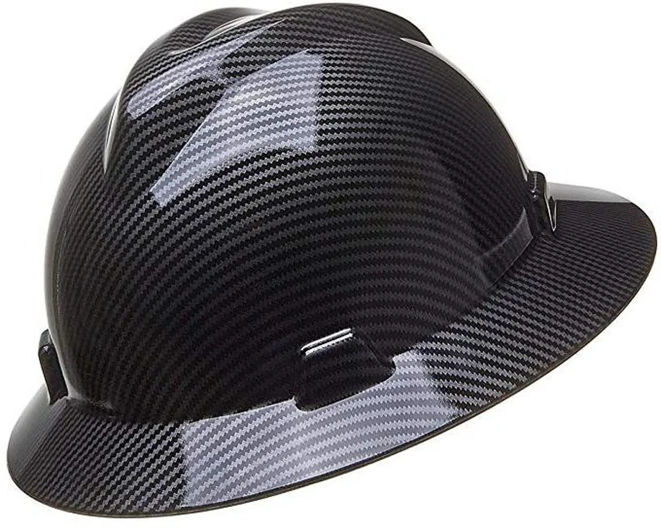 

Carbon Fiber Safety Helmet Men Wide Brim Protection Hat Anti-Smashing Anti-Impact Construction Black/blue Safety Hat