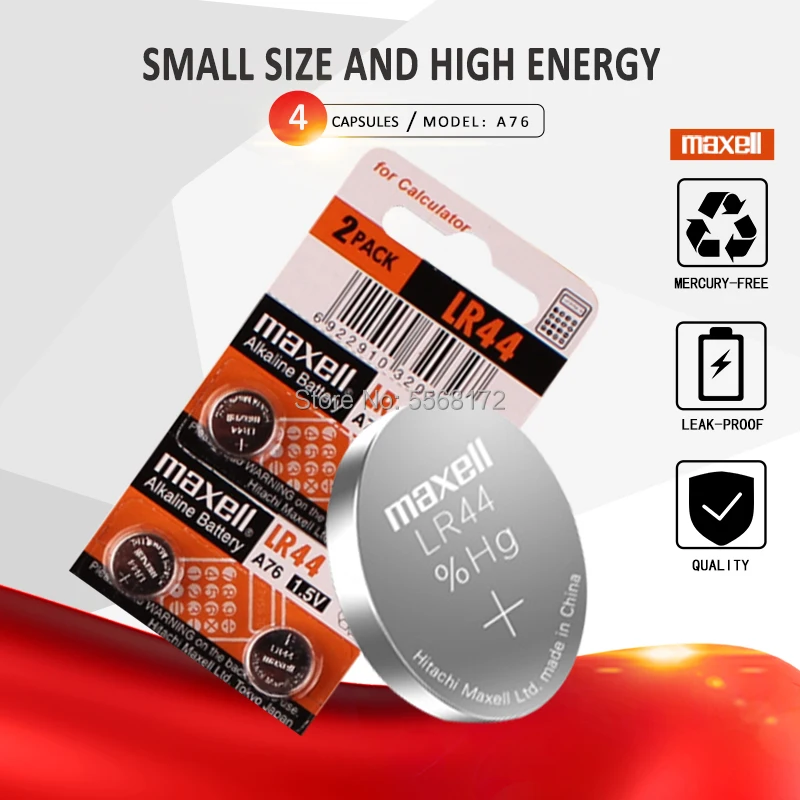 4 шт. новые оригинальные Литиевые Батарейки для Maxell LR44 A76 AG13 G13A LR1154 357A SR44 1 5