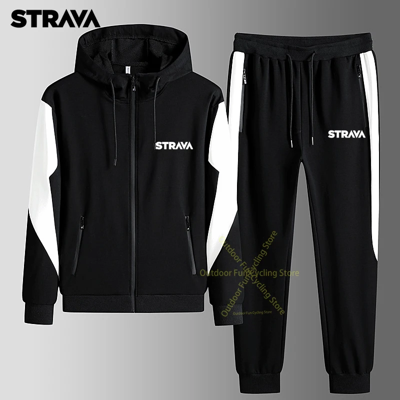 

Strava Spring Autumn Cycling Jersey for Men Casual Sports Suit Fishing Hiking Cycling Clothing Windproof Hooded New Cycling Wear