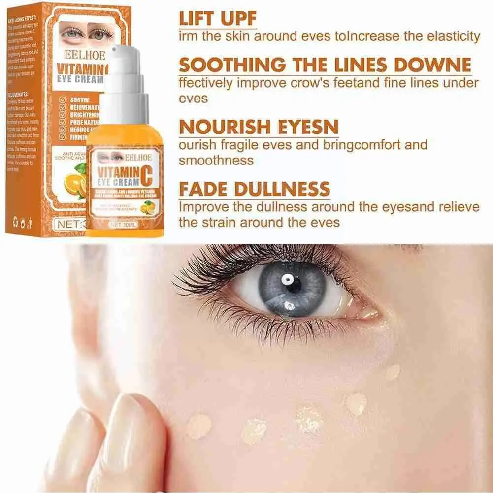 

30ml Eye Cream VC Serum Anti-Wrinkle Anti-Age Remove Circles Eye And Hydrate Care Bags Dark Skin Against Puffiness Care Eye E1Z4