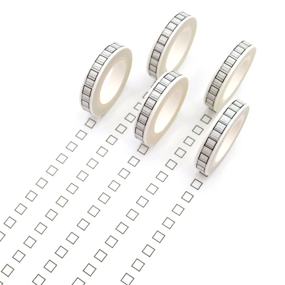 

1PCS Creative Black Square Washi Tape High Sticky Masking Tape Office Supply Hand Tear Adhesive Paper Tape DIY Book Diary