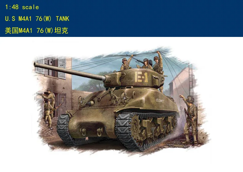 Hobby Boss 84801 1/48 Американский Танк M4A1 76(W) hobbyboss|hobby boss|hobbyboss 1/481/48 tank |