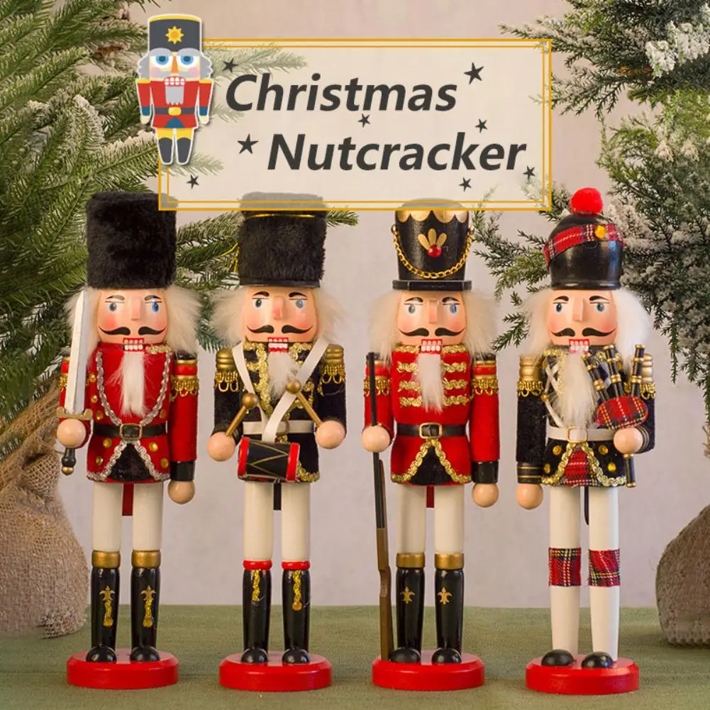 

30CM Christmas Nutcracker Soldier Ornaments Creative Gift Wooden Doll Handicraft Decoration Christmas Party Home Decoration