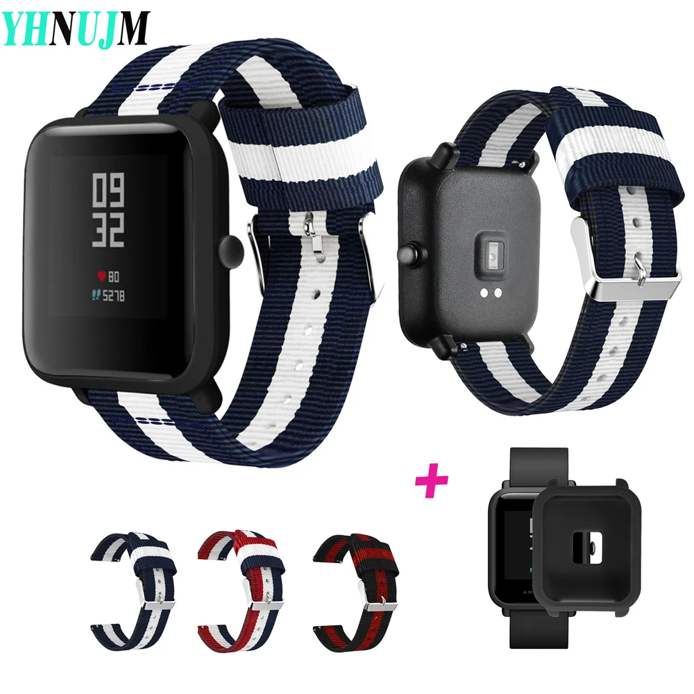 YHNUJM для Xiaomi Huami AMAZFT Bip Молодежные умные наручные часы браслет нейлоновая петля