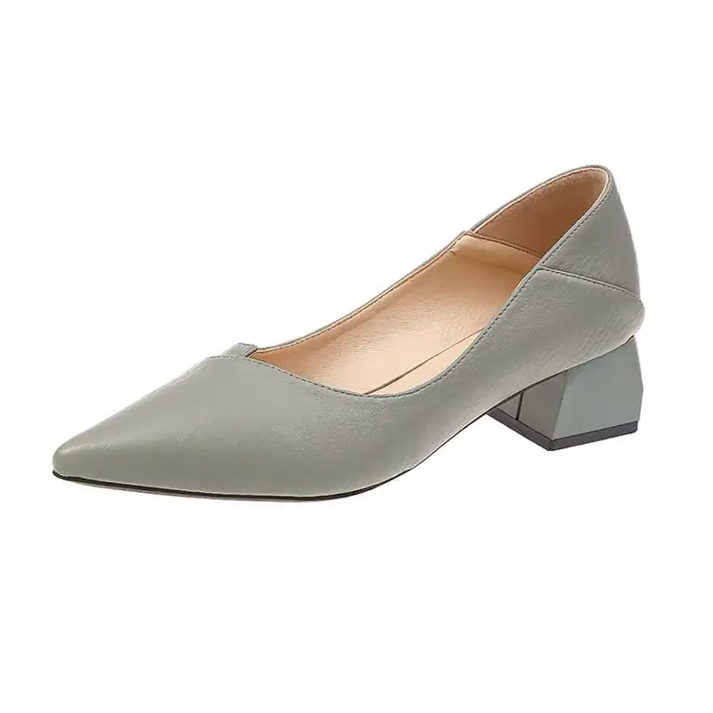 Женская обувь Новинка Сезон весна Женские тонкие туфли с закрытым острым носком