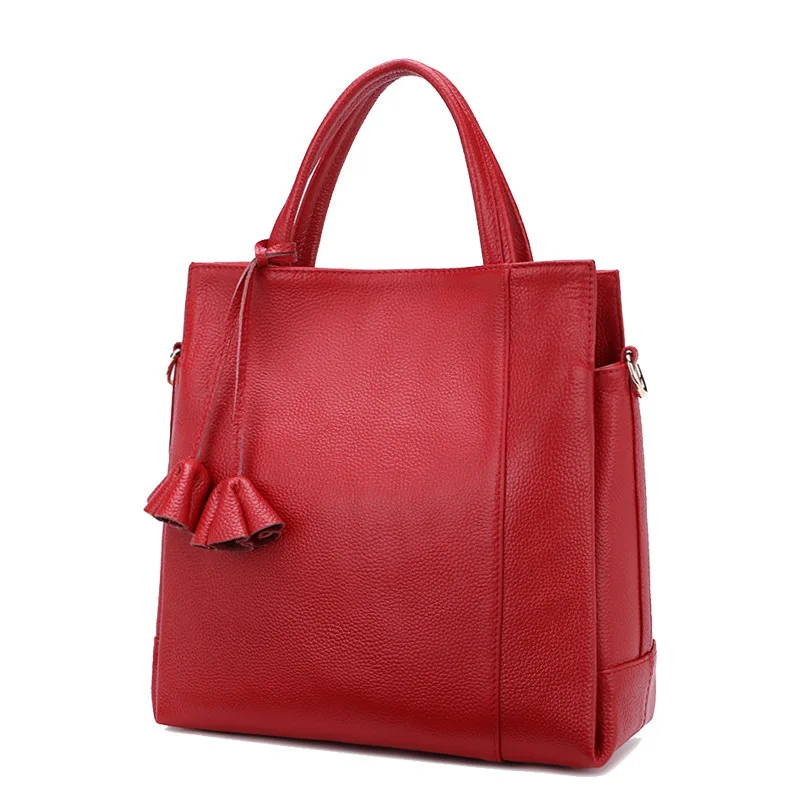 

Women's bag Soft Large-capacity Lychee Handbags One-shoulder bags Diagonal Across The European And American Women's bag