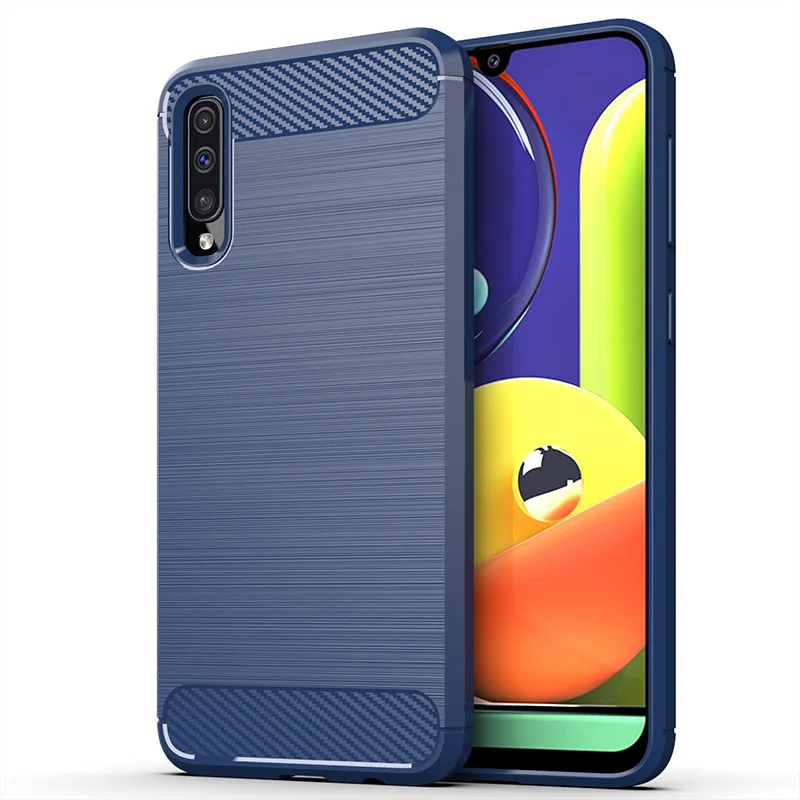 Чехол для телефона для samsung Galaxy A50S защита из углеродного волокна узор силиконовый Ударопрочный Мягкий