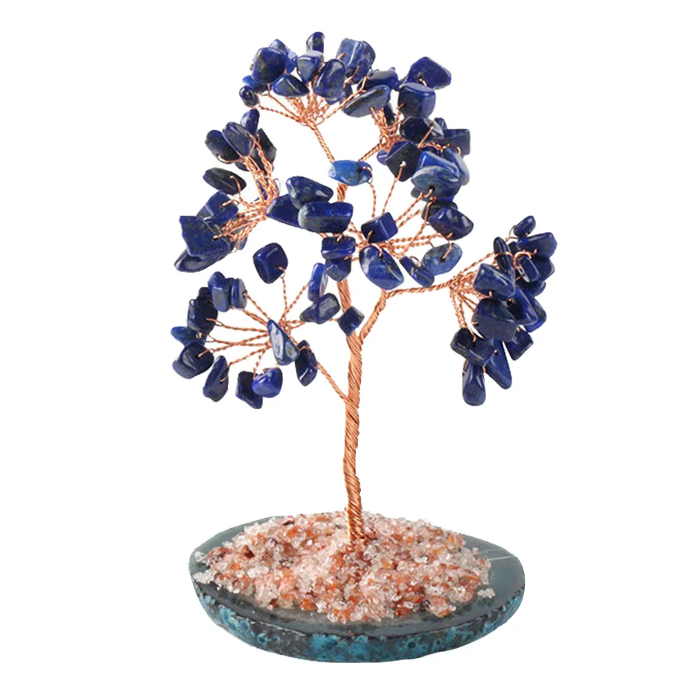 Mini Handmade Tabletop Money Tree Wealth Fortune Natural Crystal Feng Shui Craft Good Luck Ornaments Decorative Home Office Gift | Дом и сад