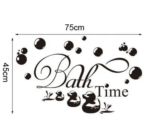 Черный время купания пузыри Замачивание Расслабление настенные наклейки Ванная