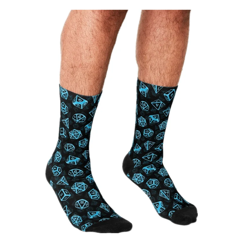 

2021 Funny Men's socks D20 Dice Set structure Pattern Printed hip hop Men Happy Socks cute boys street style Crazy Socks for men