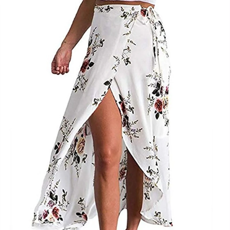 Повседневное нерегулярные высокая Разделение пляжное макси Для женщин модная