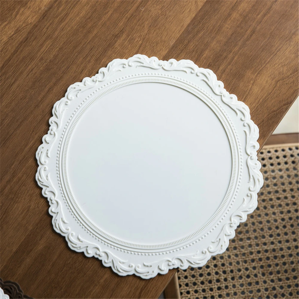 Белая силиконовая подставка под столовую посуду 35 см маслостойкая