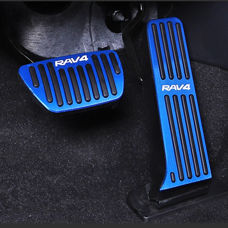 

For Toyota RAV4 RAV-4 2019 2020 Aluminum Car Accelerator Pedal Brake Pedal 3pcs Footrest Pedal Plate Cover