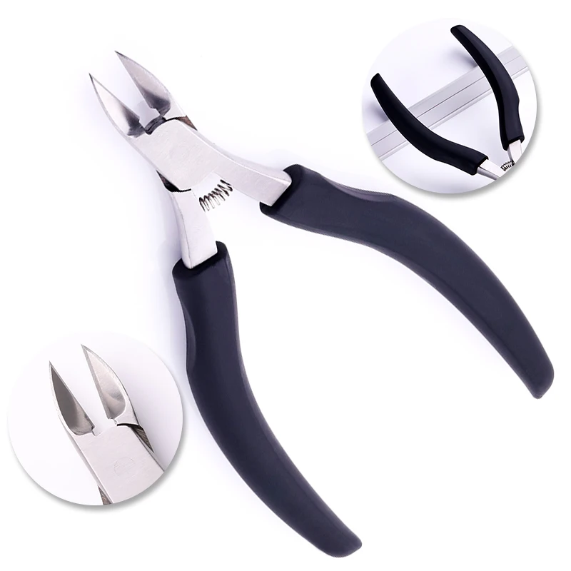 Черная машинка для стрижки ногтей Обрезной нож удаления кутикулы инструменты