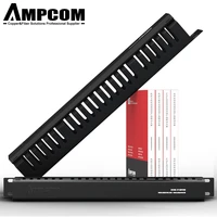 ampcom 1u cable management horizontal mount 19 inch server rack 1224 slot metal finger duct wire organizer with cover