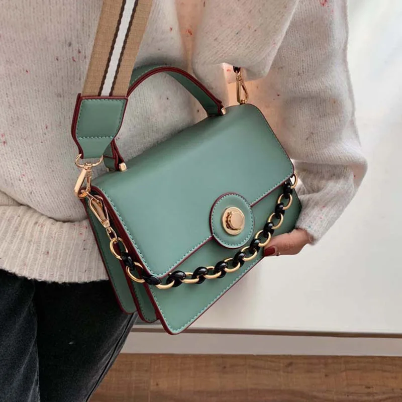 Кожаная маленькая сумка мессенджер с замком 2020 Роскошные винтажные сумки