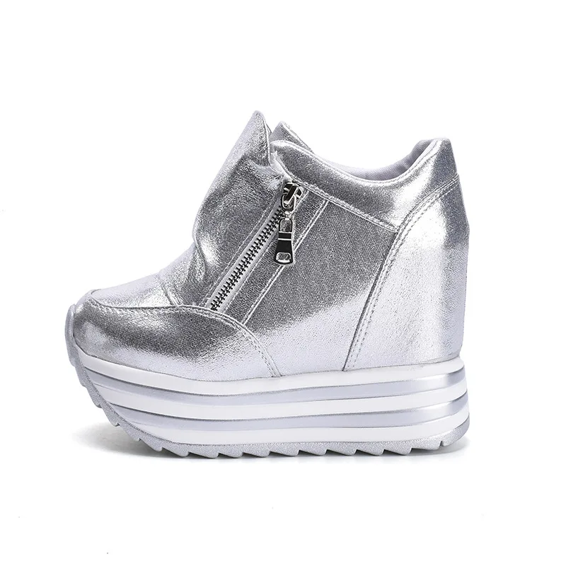 

Spring/summer/autumn New Style Inner Heightening Super High-heeled Women's Shoes Wedge with Zipper Casual Korean Sports Shoes