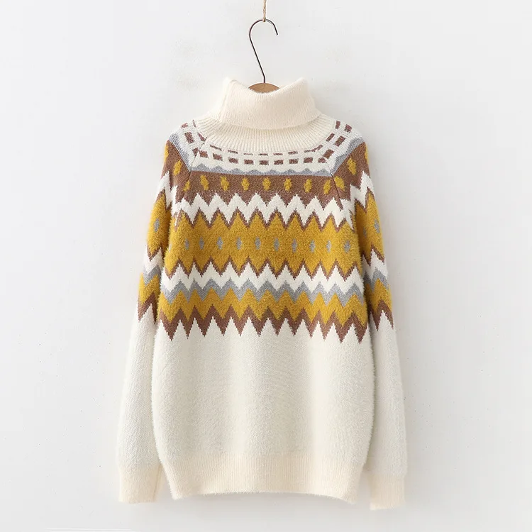 

Spring Sweater Women Turtlenecks Knitted Pullover Lapel Long Sleeve Casual Sweater 2021 New Ladies Fashion Knit Korean Style
