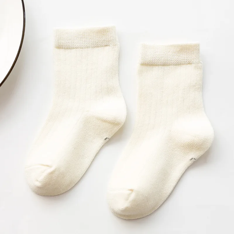Calcetines de algod&oacute;n para reci&eacute;n nacidos, medias cortas acanaladas a rayas para ni&ntilde;os de 0 a 6 a&ntilde;os, calcet&iacute;n de Color liso-4