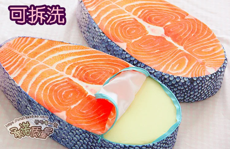 Моющаяся забавная имитация вкусной лососевой рыбы подушка в виде суши Креативный дизайн домашний декор