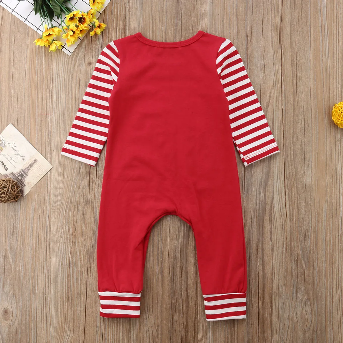 

Baby Christmas Clothing Red Romper for Newborn Infant Baby Boy Girls Long Sleeve Jumpsuit Xmas Outfits