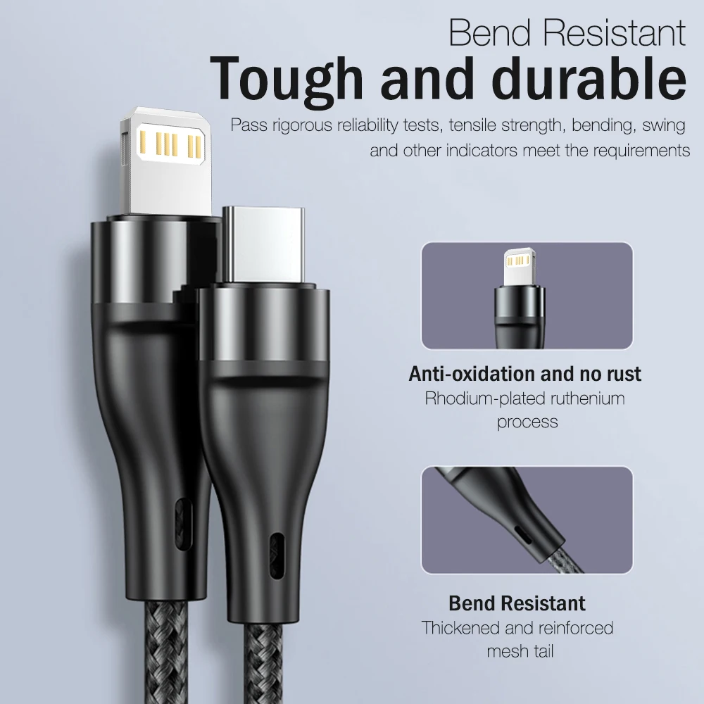 PD 20 Вт USB C кабель для iPhone 13 12 11 Pro Max XR XS X 8 10 Apple MacBook iPad 2 м USBC к iOS Провод зарядное