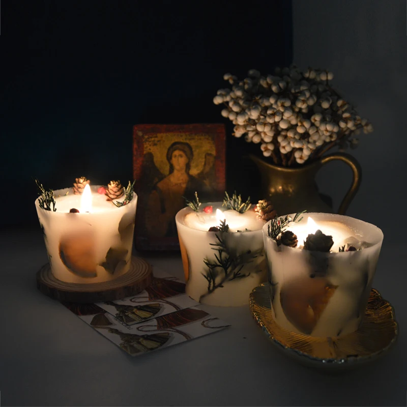 Рождественские Ароматические свечи в виде соснового конуса соевая ароматерапия