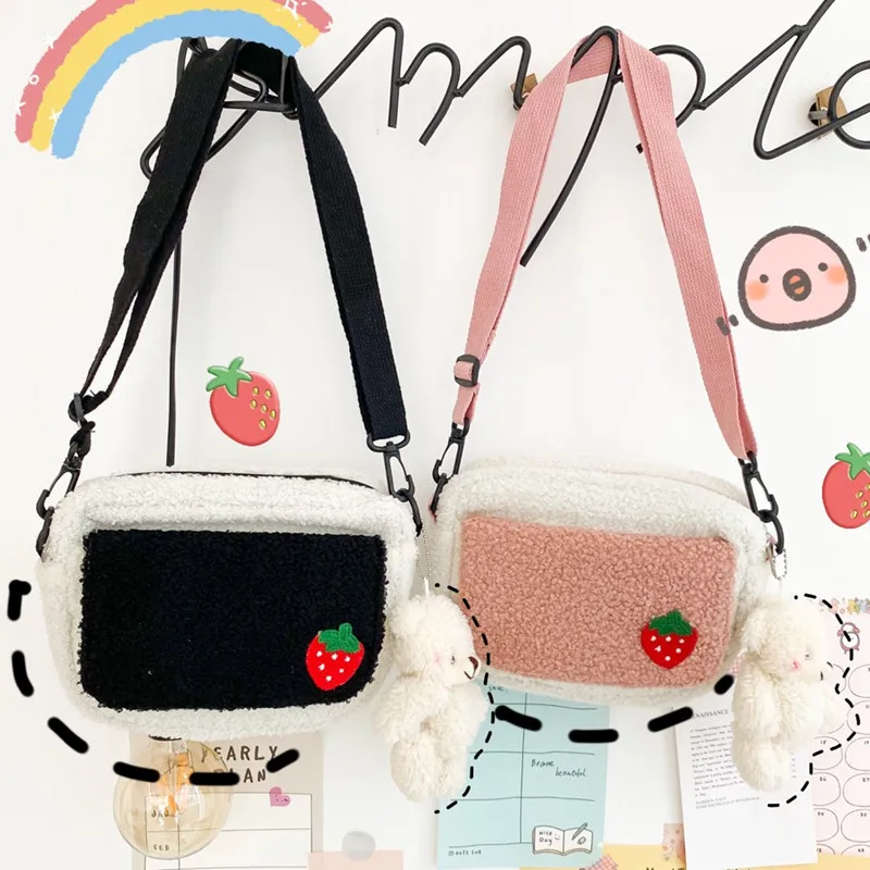 

Women Plush Shoulder Bag Female Purse and Handbags Girls Mini Crossbody Bag Cute Small Mini Flap Bolsos