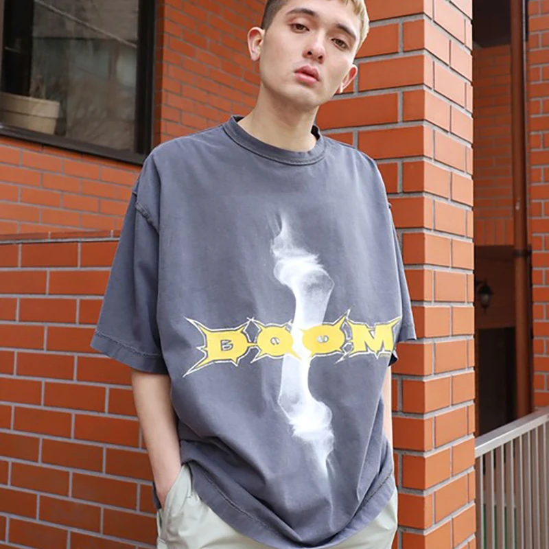 

Luke Vicious Fracture T-Shirt High Street Retro Loose Oversize Pure Cotton High Quality Men's and Women's Short Sleeve T Shirt