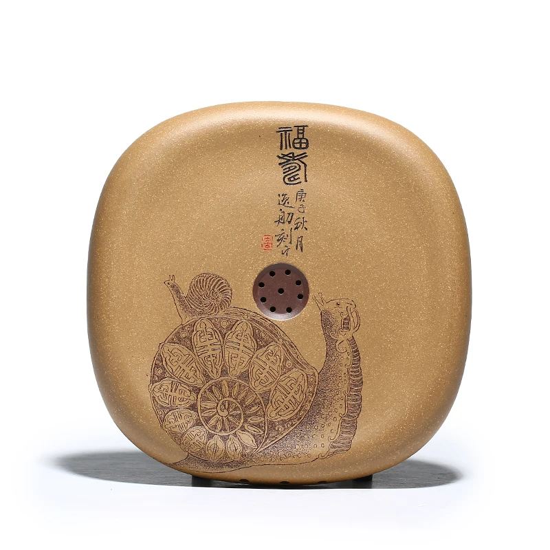 

Purple clay round tea tray small teapot Chengcha Chenggong teapot mat