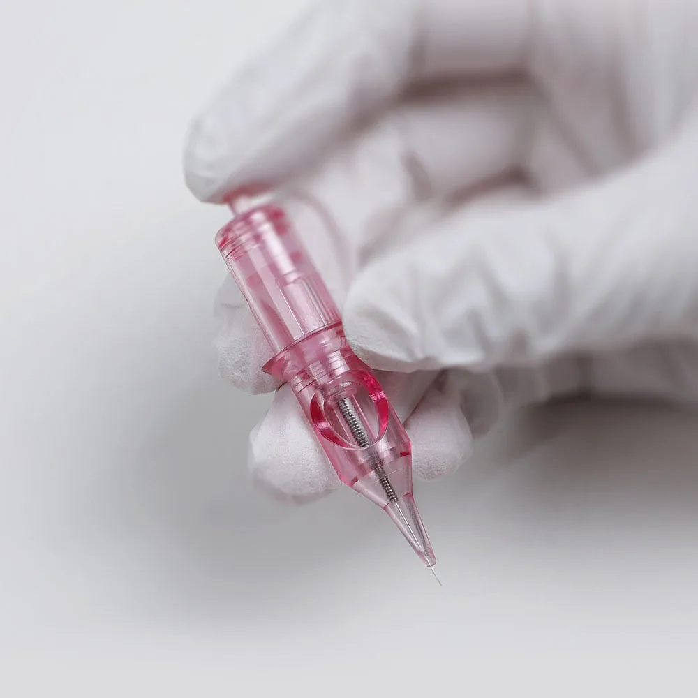 Tattoo Makeup Cartridge for Tattoos Pen Gun Machines Disposable 0.30MM Pink Sterilized Safe Single Needles