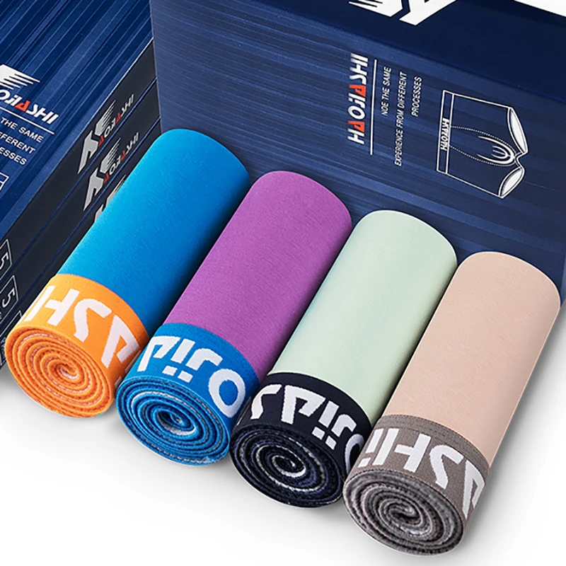 4 шт./лот мужские трусы из 100% хлопка мужское нижнее белье дышащие боксеры