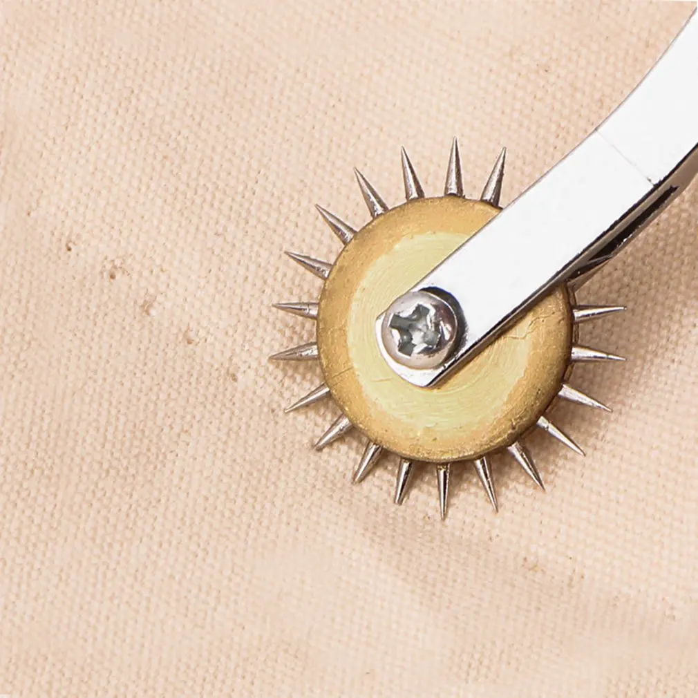 

Stainless Steel Leather Paper Overstitch Wheel Gear Roulette Spacer Sewing Tool Neutral / Leather Crimping Wheel Crimper
