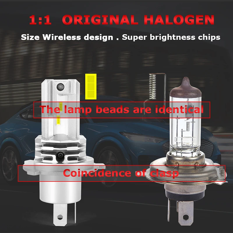 Тонкие автомобильные лампы h4 светодиодный проектор объектива CSP чипы