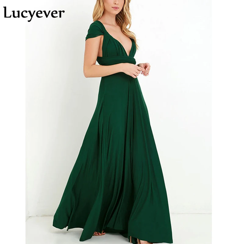 Сексуальное летнее женское длинное платье Lucyever с открытой спиной открытыми