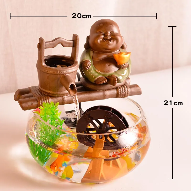 Настольный мини фонтан 110 В/220 В керамический стеклянный водяной для помещений