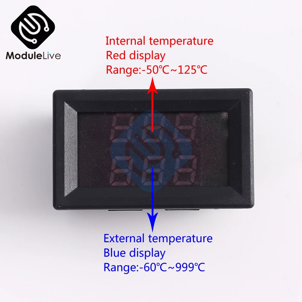Термометр с двойным светодиодным цифровым дисплеем K-образный промышленный