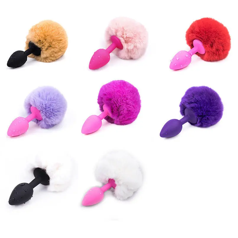 Анальная пробка с кристаллом гладкая на ощупь из нержавеющей стали кроличьим