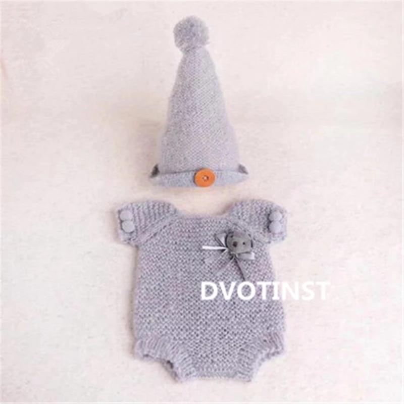 Реквизит Dvotinst для фотосъемки новорожденных вязаная крючком одежда шапка