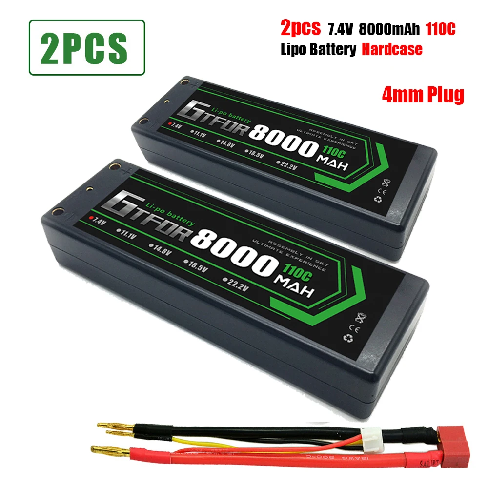 2 шт. литий полимерные аккумуляторы GTFDR 2S 7 4 В 5200 мАч 6200 6500 7300 1/10 C 110C 220C 200C 130C