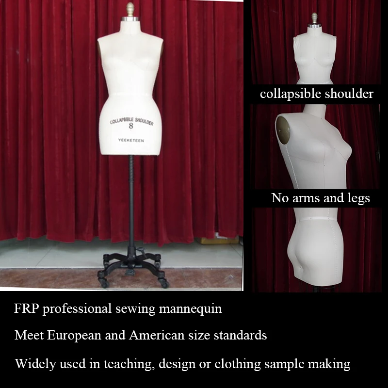 

EUR-USA Size Standard Factory Direct Selling the Newest Design Adjustable Shoulder Size Female Torso Sewing Mannequin